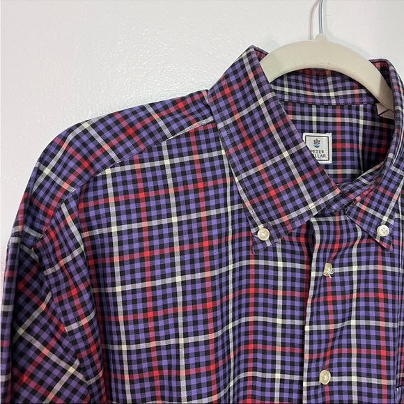 Peter Millar Purple Plaid Button Down Long Sleeve Shirt - Picture 11 of 11